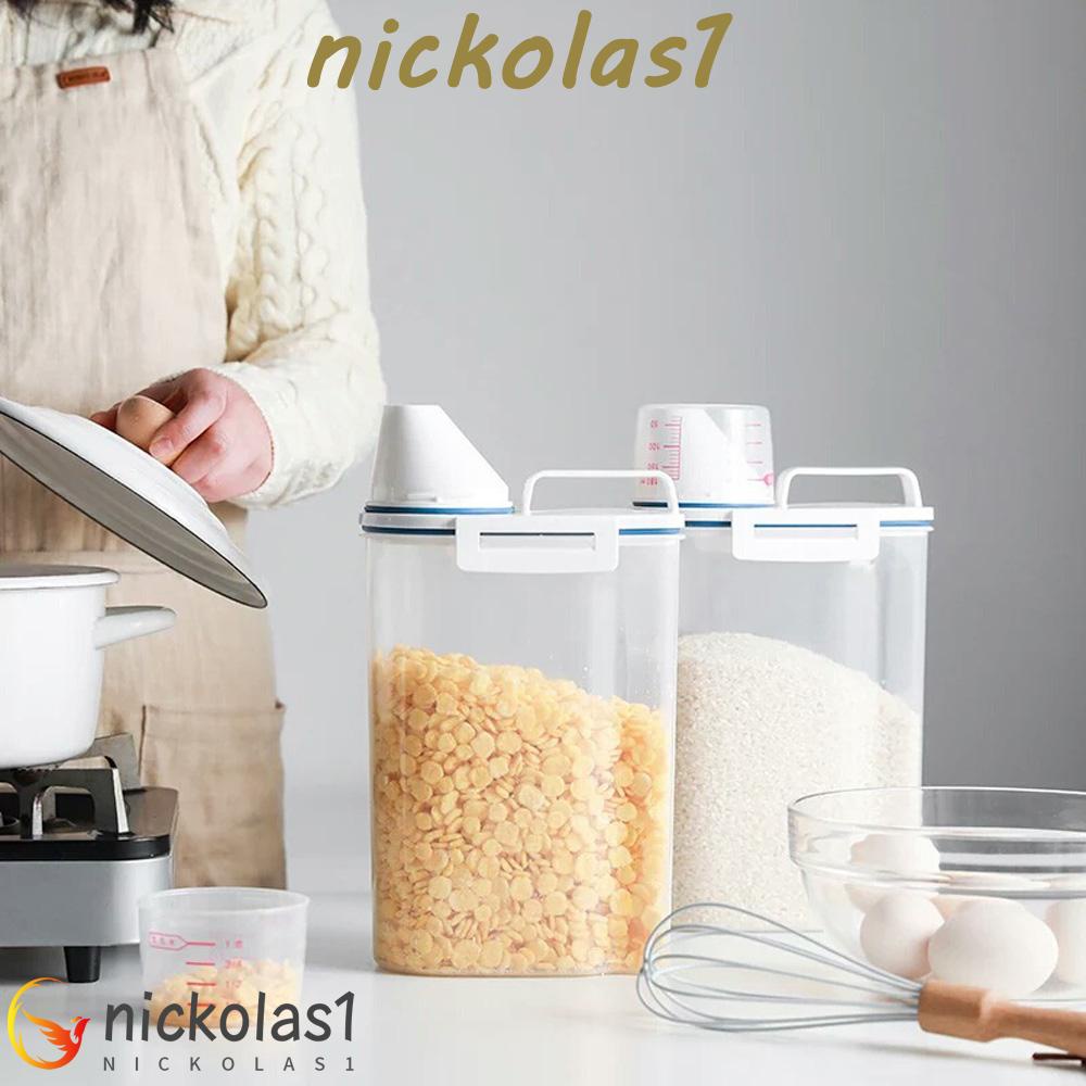 Nickolas1 Kotak Penyimpanan Biji-Bijian Dry Tank Organizer Perlengkapan Dapur Rumah Tangga Wadah Makanan Disegel Dapat