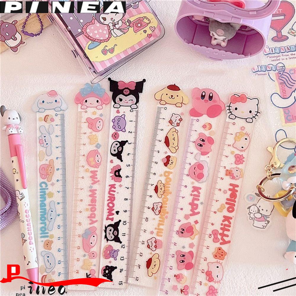 Nanas 3 Pcs Penggaris Lurus Hadiah Perlengkapan Belajar Kuromi Melodyku Cinnamoroll Alat Ukur