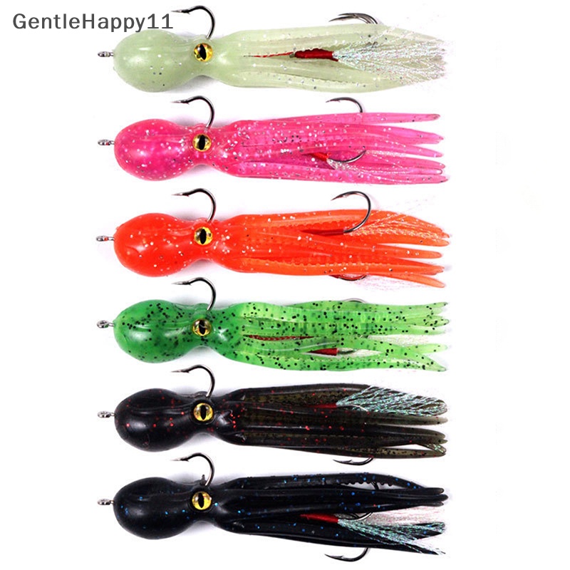 Gentlehappy 21g /11cm Squid Rok Memancing Umpan Lembut Buatan Air Asin Laut Lure Tackle Pesca Fishing Tackle Double Sharp Hook Assist Rig id