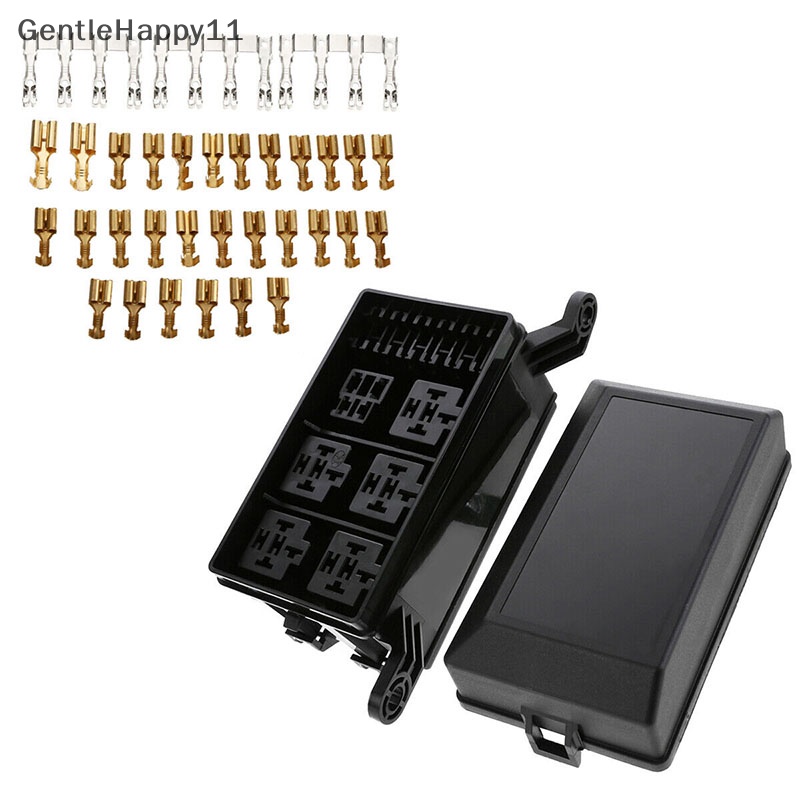 Gentlehappy Dudukan Relay Sekring Mobil Otomotif 12slot Relay Box 6loyang 6loyang ATC/ATO Fuse id