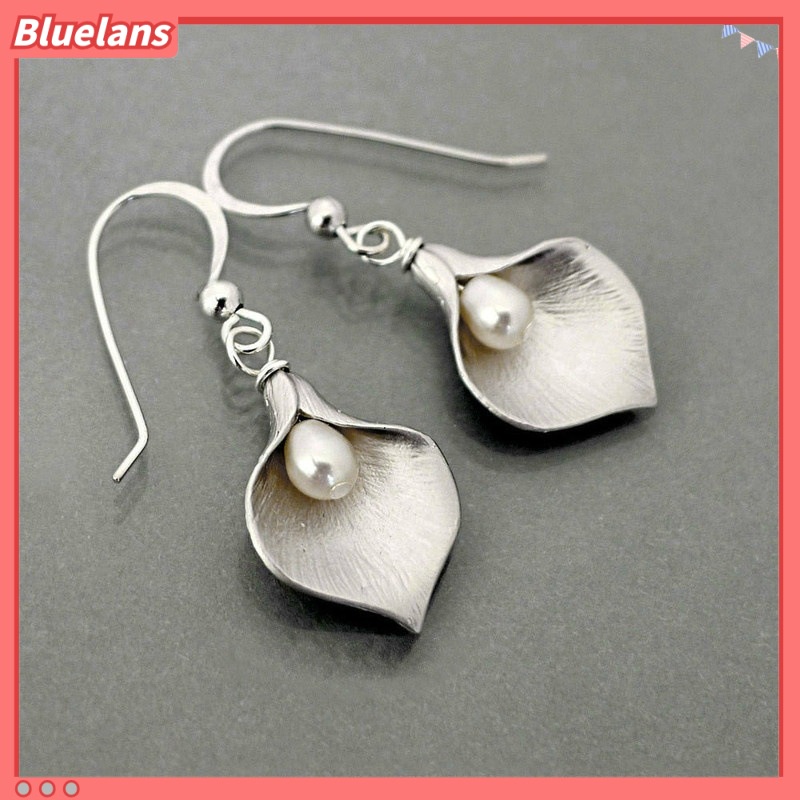 [BLS] Anting Mutiara Bunga fashion Eropa Dan Amerika Serikat fashion calla lily earrings