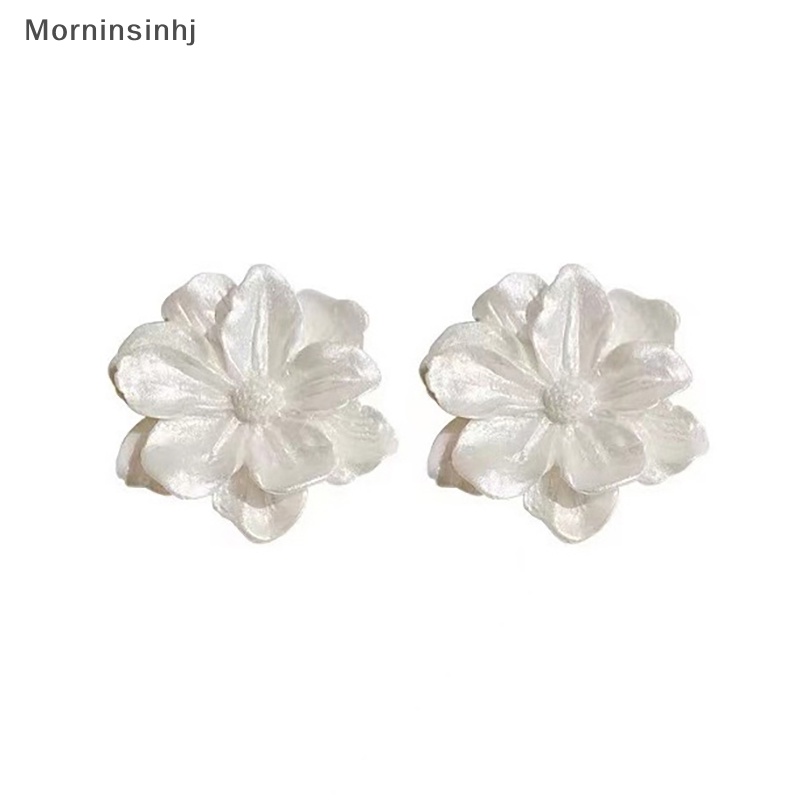 Mornin Anting Tusuk Bunga Putih Untuk Wanita Flower Earring Modern Korea Remaja Gadis Pesta Perhiasan Hadiah id