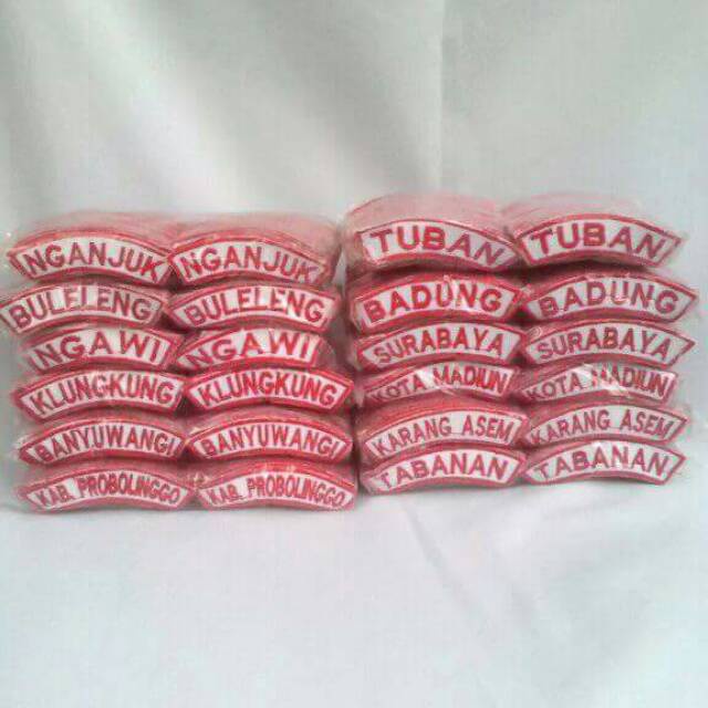 

Bordir BORDIR KWARCAB BORDIR NAMA KABUPATEN KHUSUS PULAU JAWA READY(minimal 50biiji/desain)bisa pesan satuan