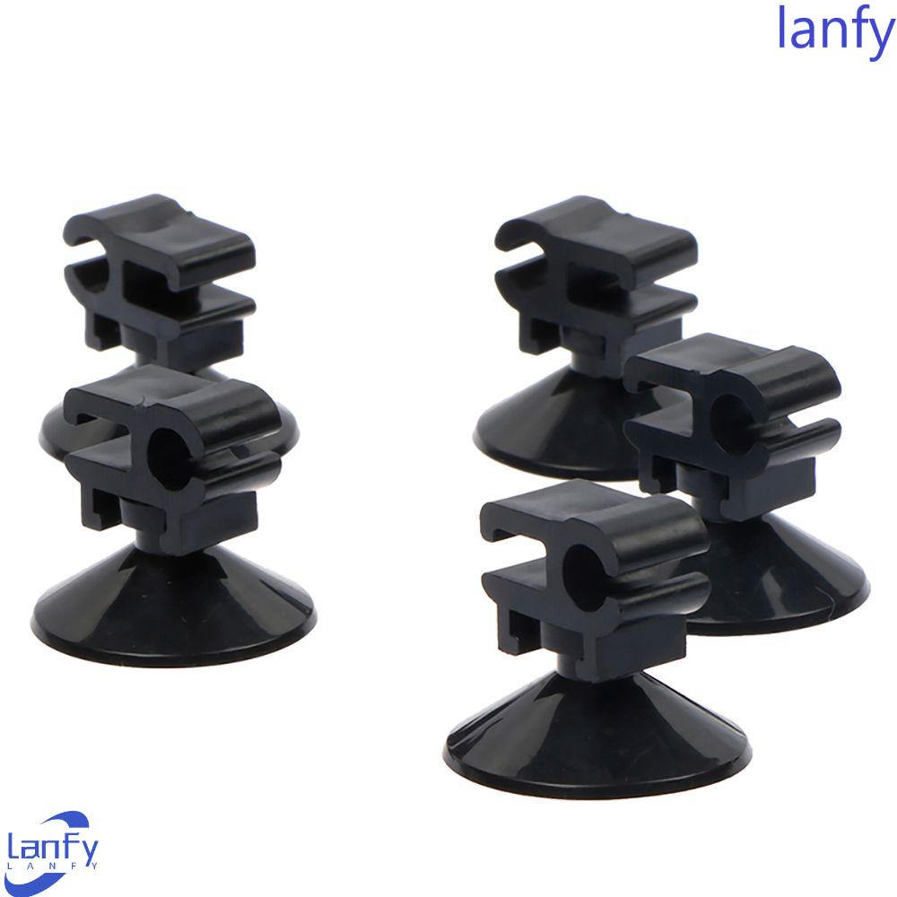 Lanfy Klip Suction Cup 5pcs /pack Pompa Selang 2slot Berkualitas Tetap Bahan ABS Cable Storager Tube Buckle