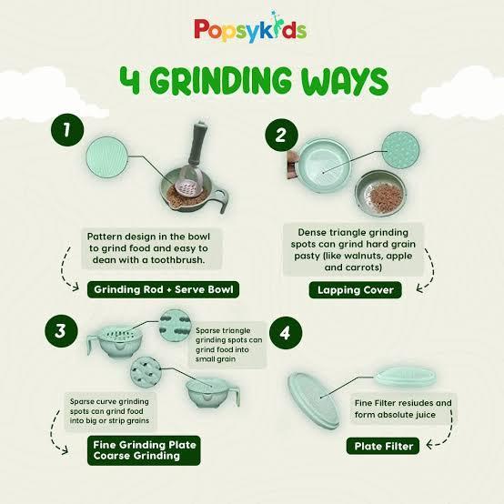 Popsy Kids Grinding Bowl MPAsi Food Maker Alat Pembuat Makanan MPAsi