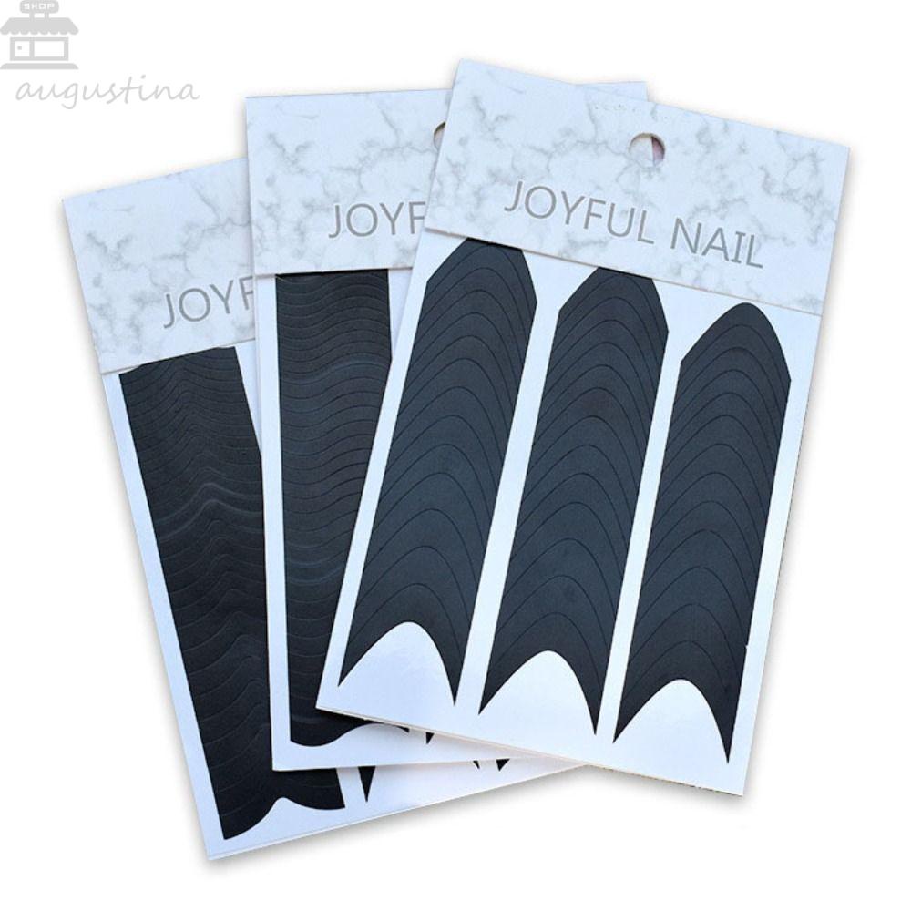 AUGUSTINA Agustina French Nail Stiker Korea Ins Style Tambahan Sticker Arc Line Garis Riak Air Dekorasi Kuku