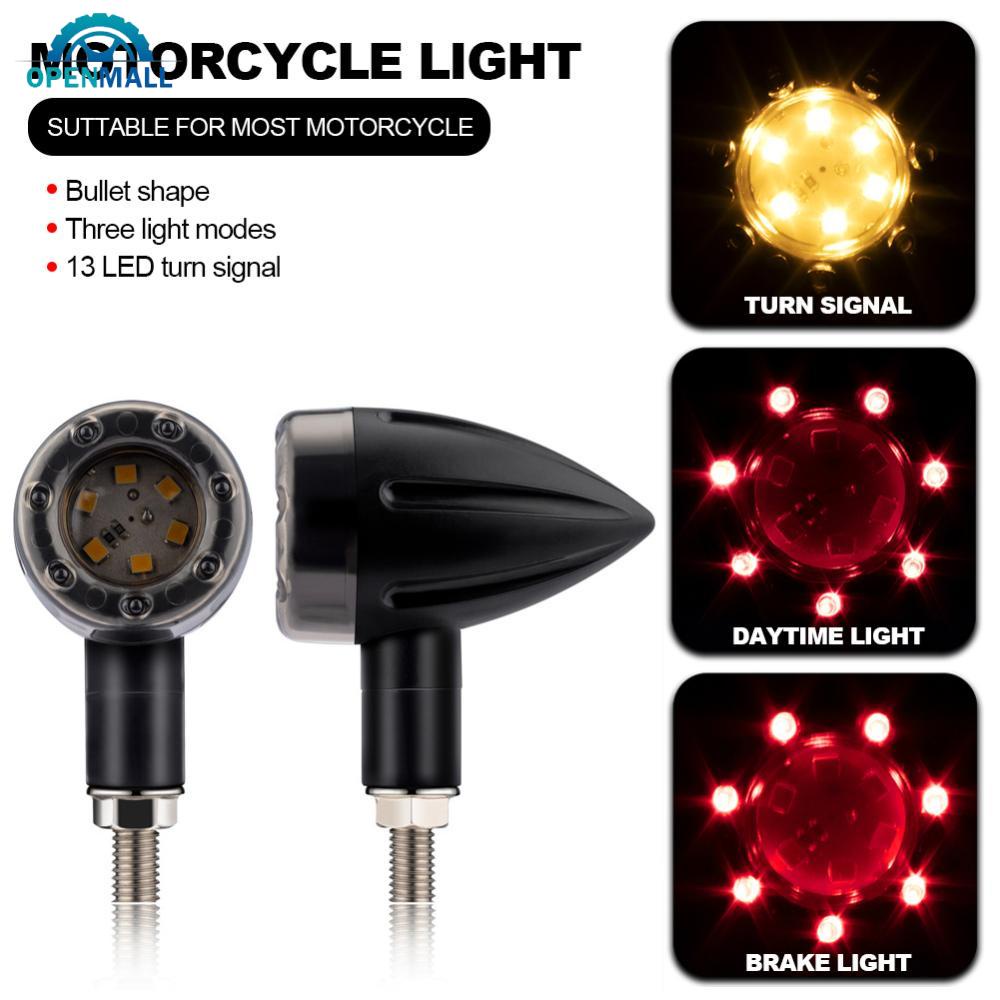 Openmall 1pasang 12V Motor LED Mini Sein Lampu Peluru Moto Indikator Stop Light Untuk Motor Skuter C1N3