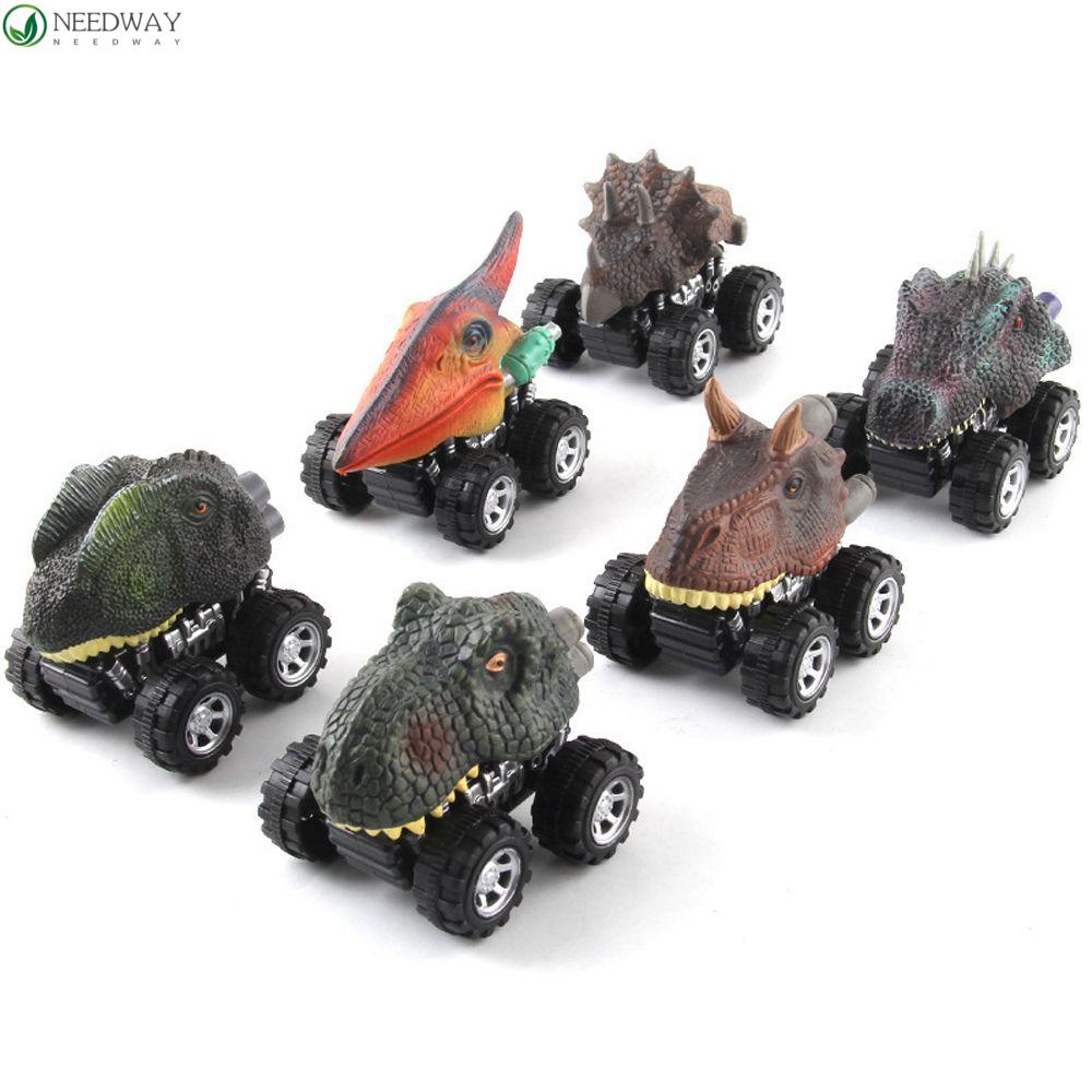 NEEDWAY Dinosaurus Model Lucu 1PC Dinosaurus Puzzle Game Model Mobil Dinosaurus Taman Dunia Mobil Mainan Mini