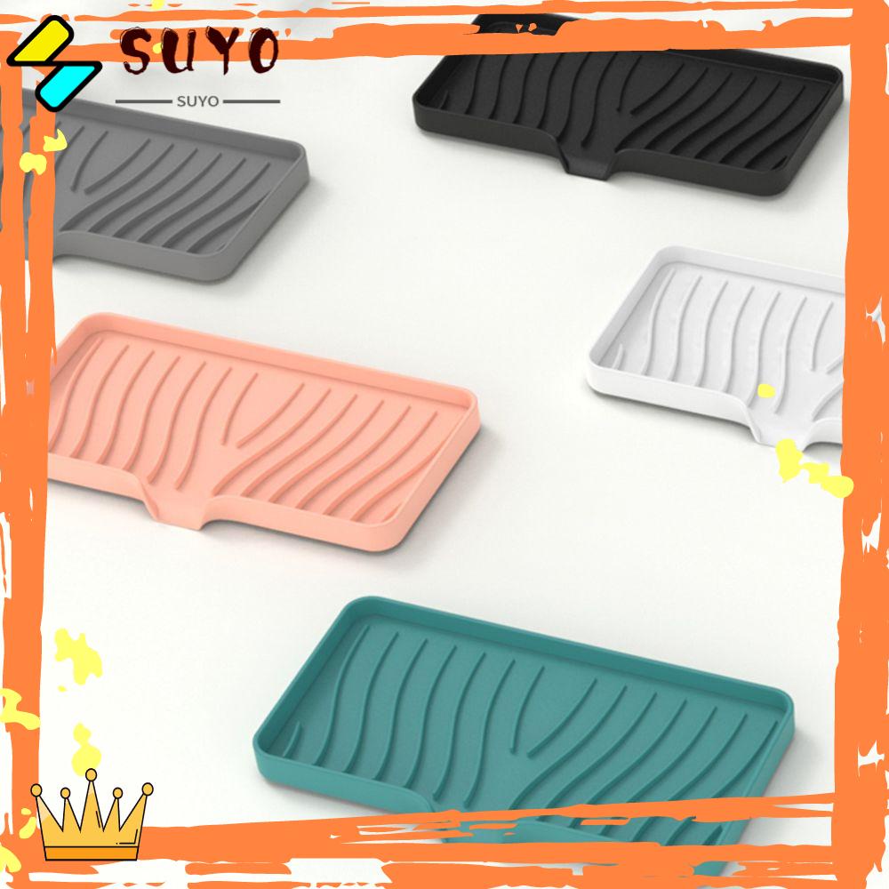 SUYO Sabun Piring Dapur/Kamar Mandi Dengan Saluran Air Built-in Sikat Bibir Spons Botol Organizer Tray Wastafel