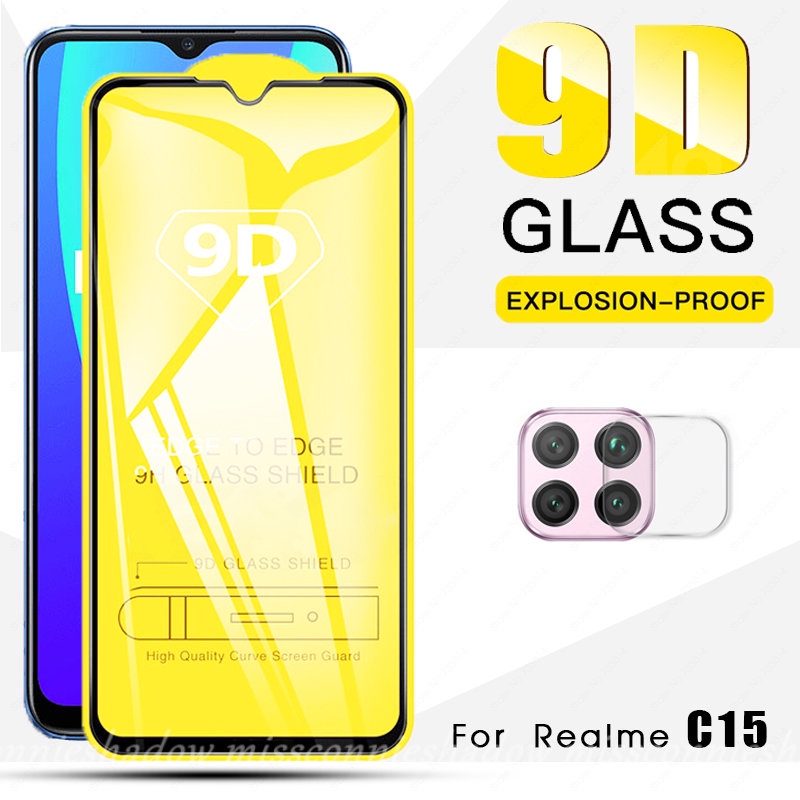 2in1 Screen Protector Realme C55 10 Pro 9i C31 C15 C35 C11 C12 C17 7 7i Realme 9 Pro Plus 6i 6 C1 C2 5 5s 5i C3 8i 8 8pro Tempered Glass Pelindung Layar Lensa Kamera