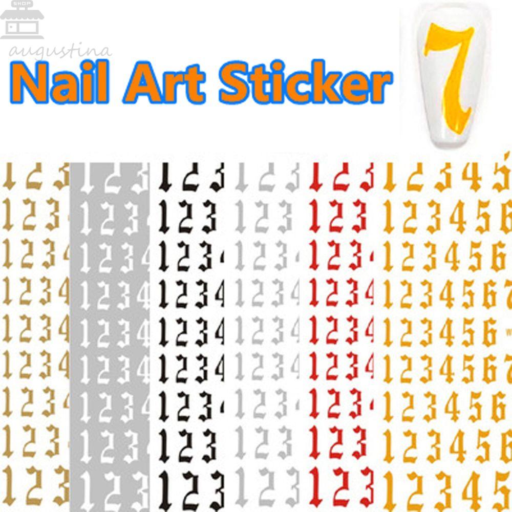 AUGUSTINA Agustin 3D Stiker Kuku Ringkas Nail Art Tools Self-Adhesive Reflektif DIY Nail Decals