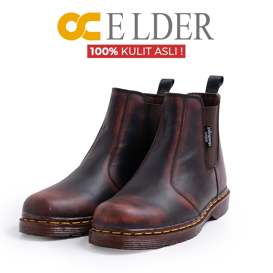 OC ELDER Sepatu formal kulit asli casual  boots Slip On