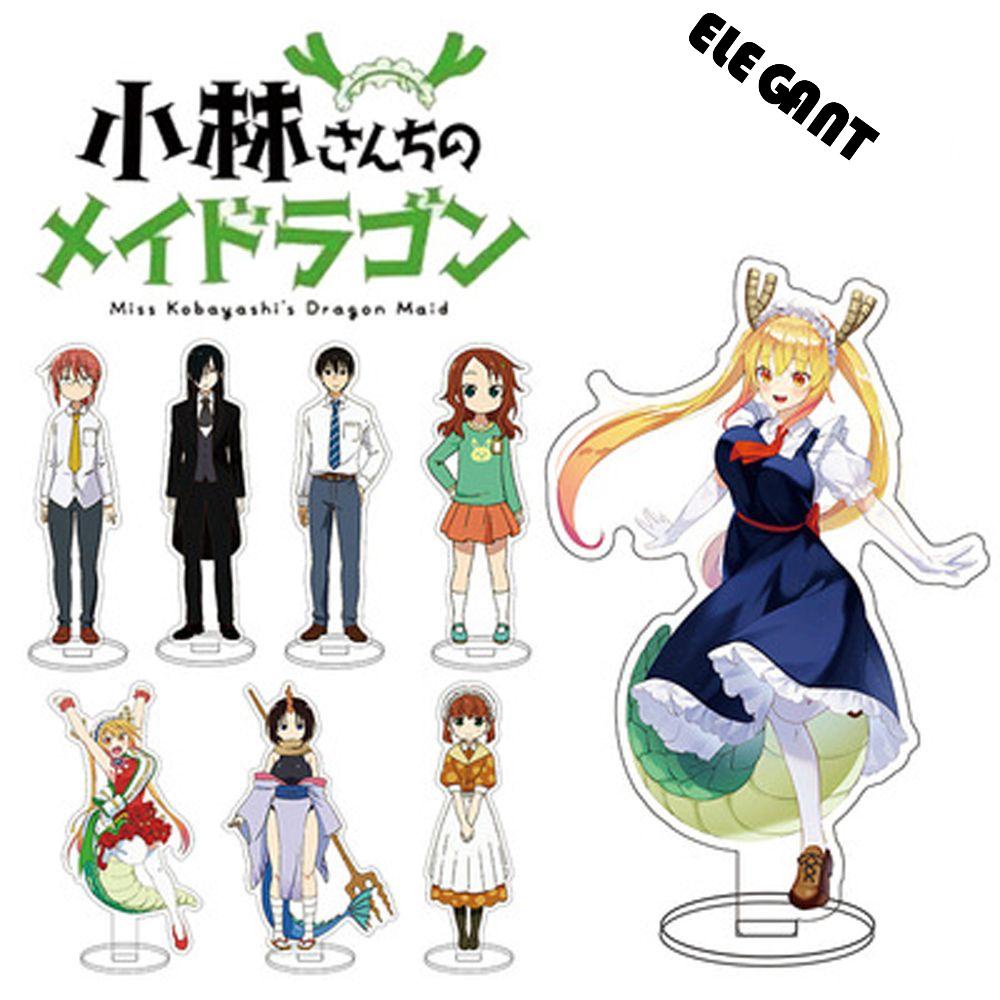 【 ELEGANT 】 Stand Gambar Anime Dua Sisi Kawaii Desk Decor Kartun Ornamen Karakter Anime Transparan Plat Akrilik