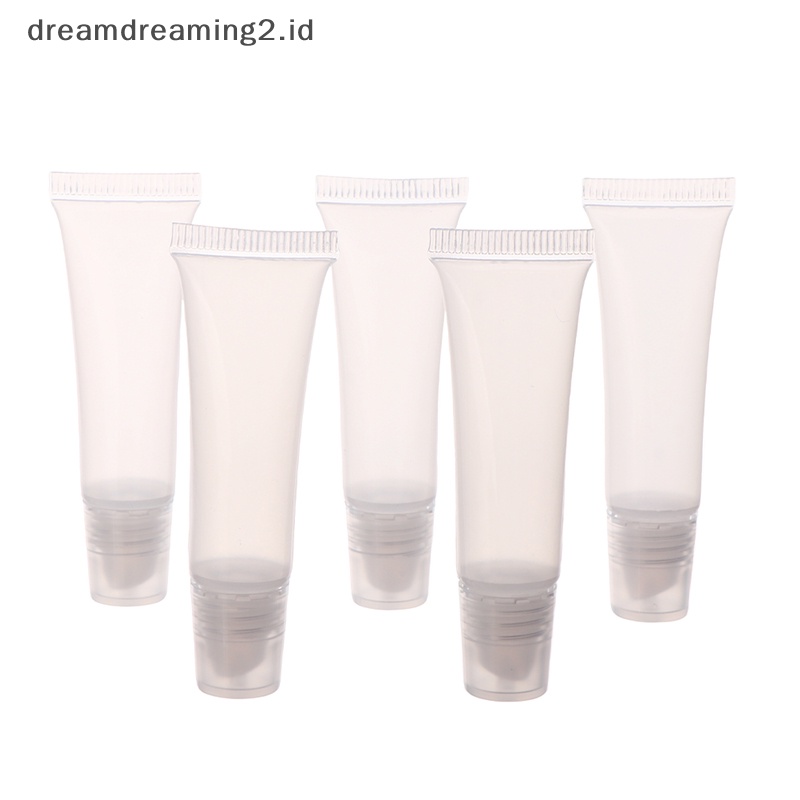 (drea) 10pcs 5ml Tabung Bibir Kosong Lip Balm Soft Tube Squeeze Clear Lip Gloss Botol //