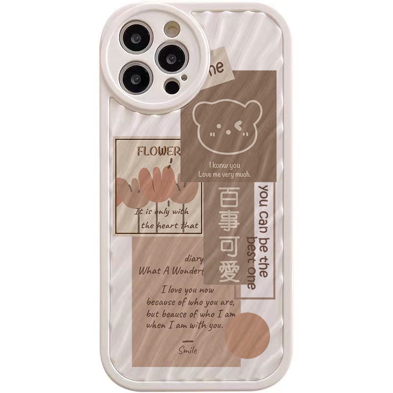 IPHONE Casing Ponsel Riak Air Beruang Lucu Kompatibel Untuk Iphone11 13 12 14 Pro Max14 Plus XR X XS MAX 7Plus 8Plus 7 8 SE 2020 2022 Shockproof Cover