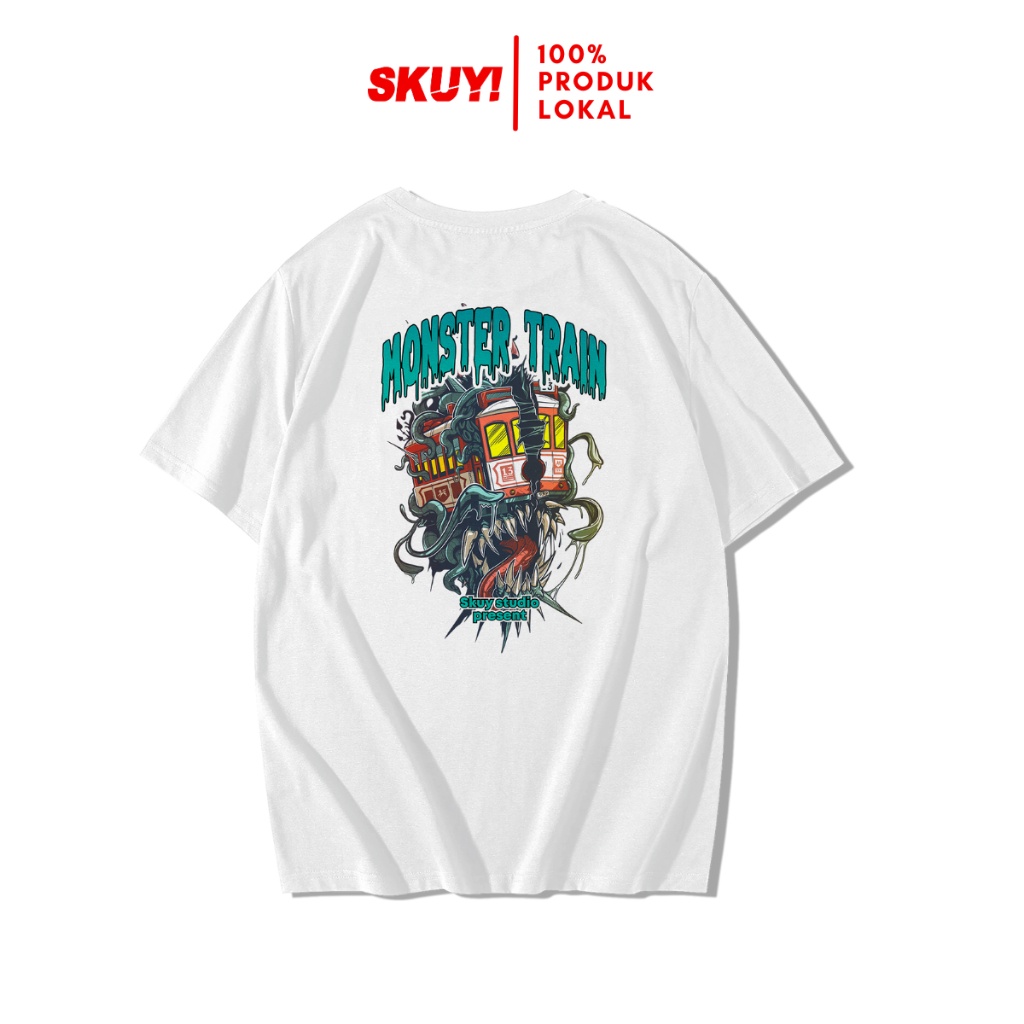 Skuy Kaos Dewasa Putih Unisex | Skuy Monster Train SKY202