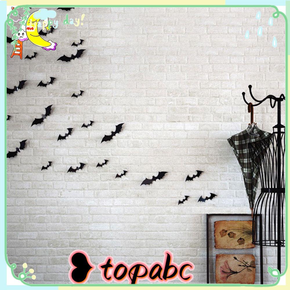 TOP 12 Pcs Stiker Dinding Removable Hitam Festival Pesta Properti PVC Mural Jendela Kamar Halloween Dekorasi