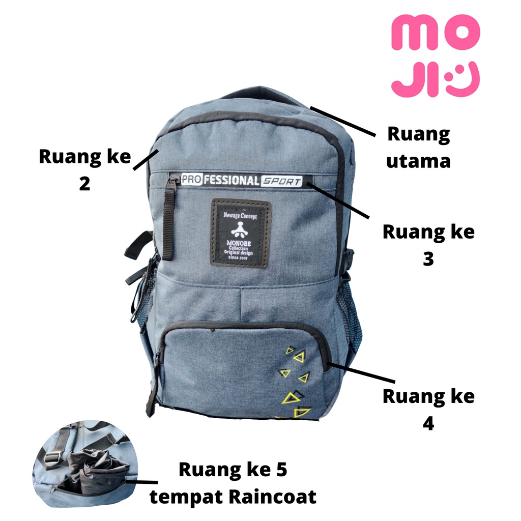 Tas Ransel Pria Bahan Polyester Backpack Sekolah - Navy