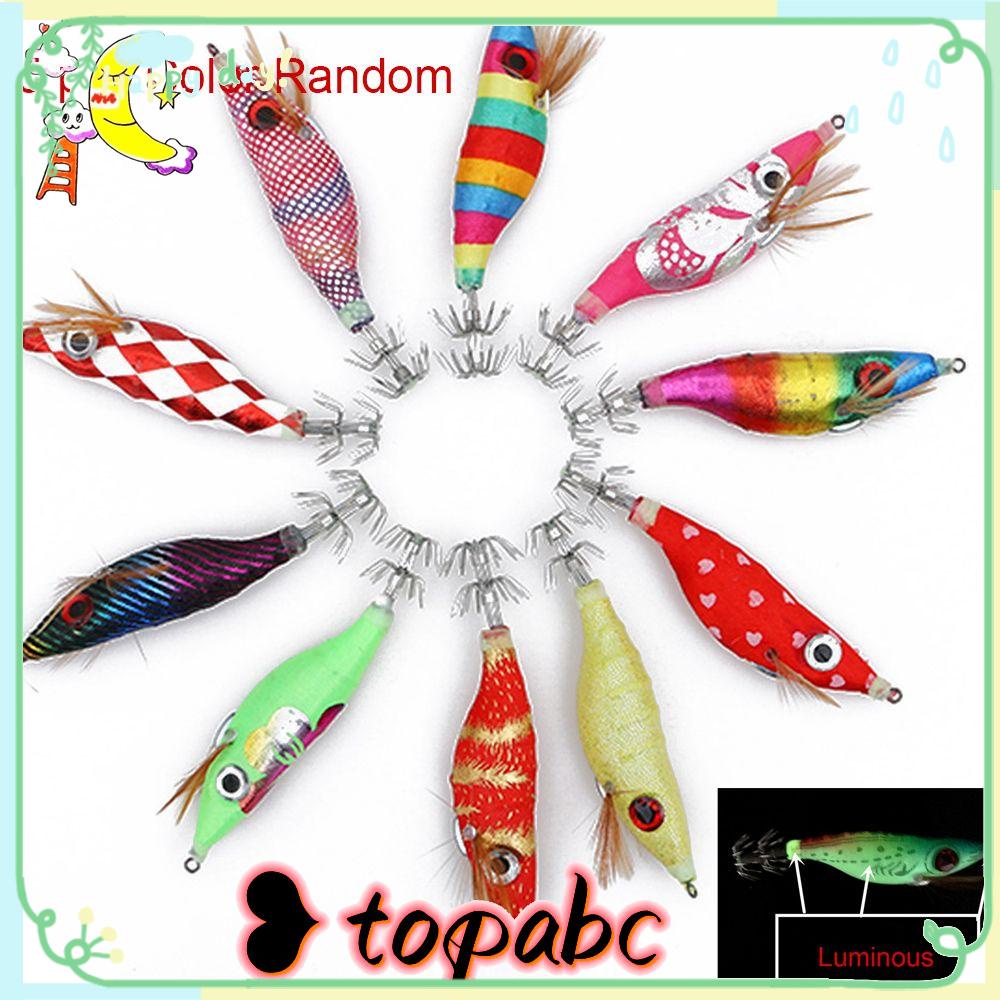 TOP 5pcs Warna Acak Bercahaya Udang Umpan Renang Mata Besar Bass Umpan Malam Memancing
