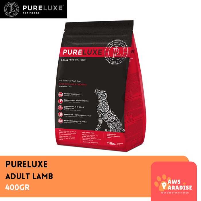 PURELUXE - Adult Lamb 400GR / Holistic Grain Free Dog Food