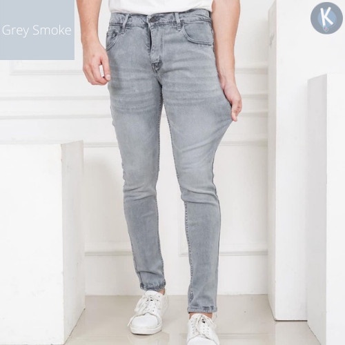 CELANA JEANS PULL&BEAR GREY SMOKE PRIA PULLANDBEAR PULL & BEAR ABU MEN - POLOS, 31