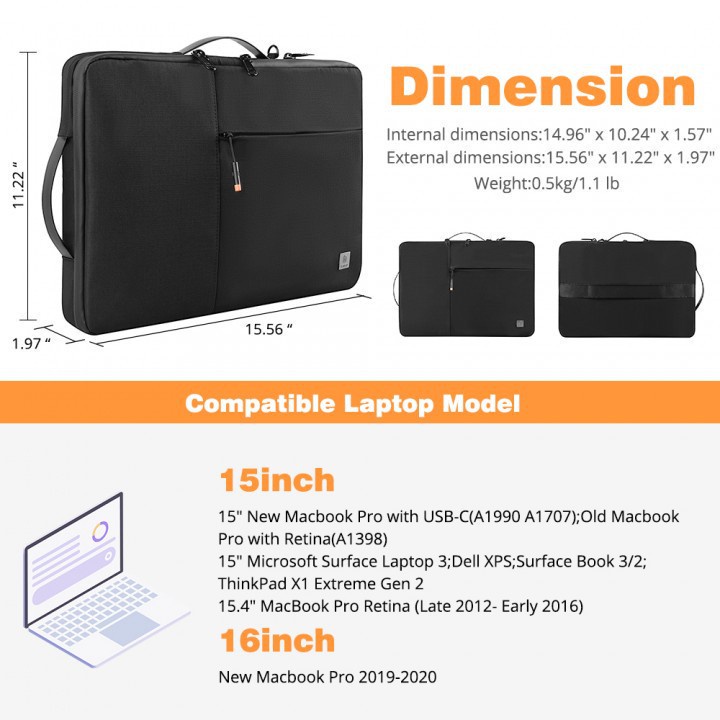 826 WIWU Tas Laptop 16 Inch Alpha DOUBLE LAYER SLEEVE Bag