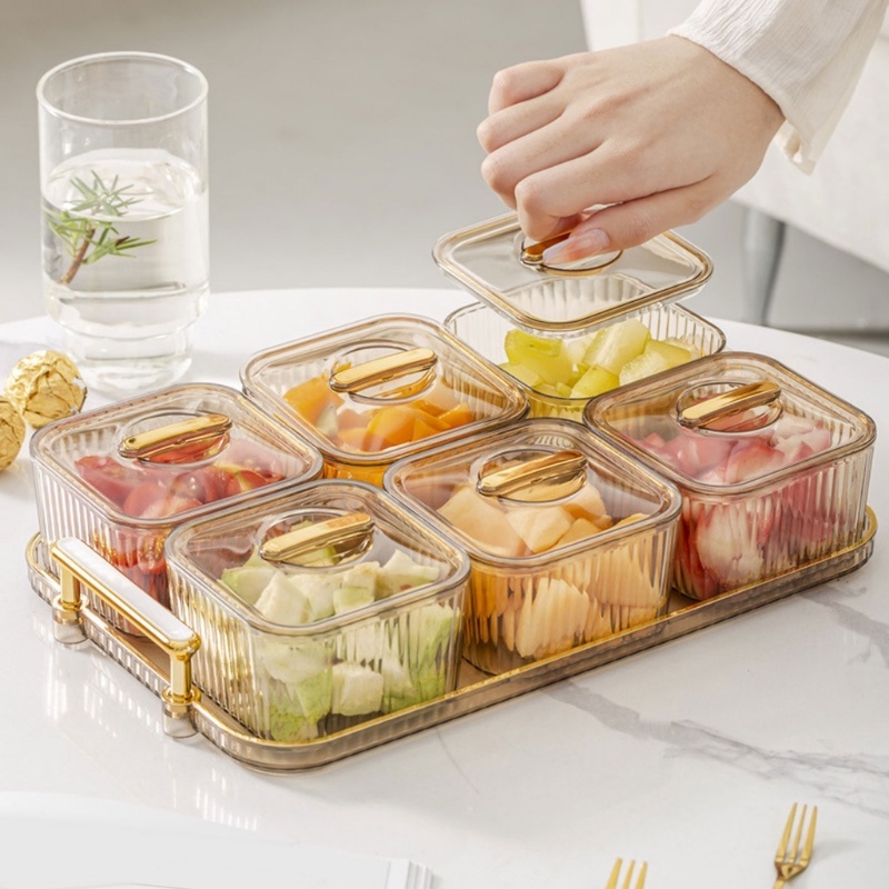 【COD】Tempat Saji Snack Cemilan Snack Tray Toples Nampan Snack Tray 3/4/6 Set