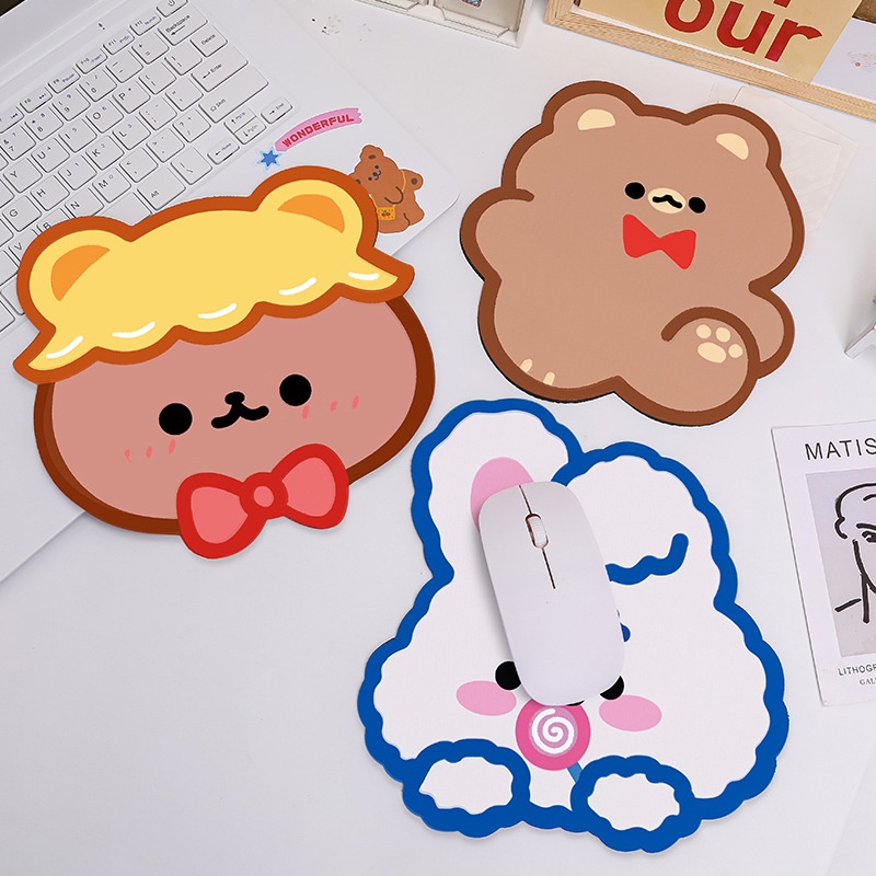 Kartun Beruang Mousepad Lucu Ins Style Desktop Mouse Anti Slip Pad Game Keyboard Pad Pelindung