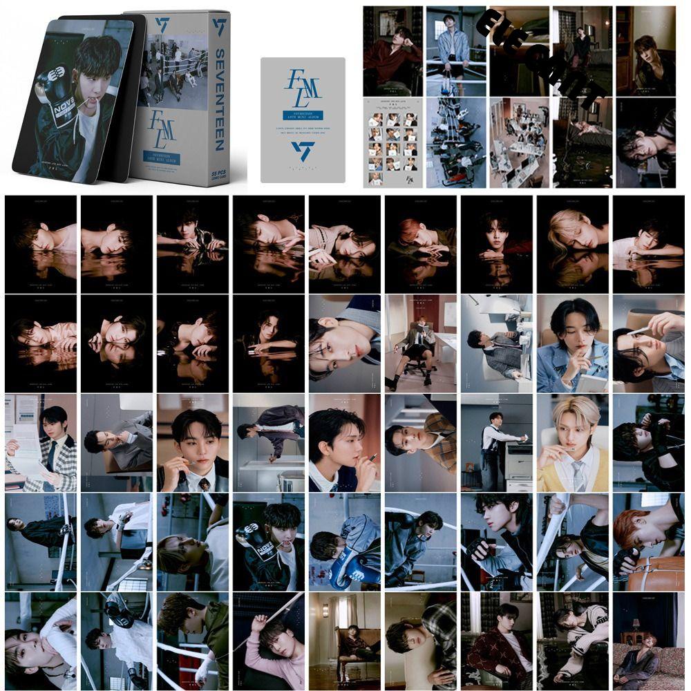 【 ELEGANT 】 Set Kartu Lomo Flash Gift Card Mainan Cewek Ulang Tahun Kekinian Fashion Cowok Grup Album Kartu Kolektor Card Unforgiven Idol Photo Seventeen Kartu Lomo