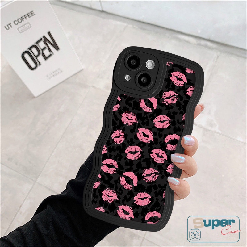 Casing Untuk Redmi A1 12C 9 10C 9A 9C 10 9T 10A A1+ A2+Note10 8 11 9 Pro 10s 11s 9s Mi 11T Pro POCO M3 X3 NFC Pro Art Graffiti Lip Print Soft Wavy Edge Oil Penutup Hati Love Cat