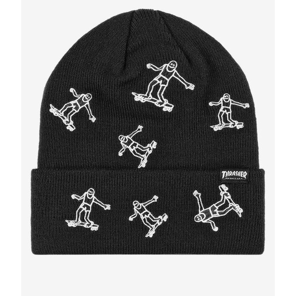 Thrasherr Gonz Pattern Black Beanie