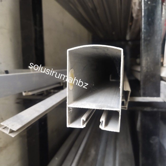 PER10CM POTONG ALUMINIUM SLIDING POLOS SILVER BESAR PANJANG BODY