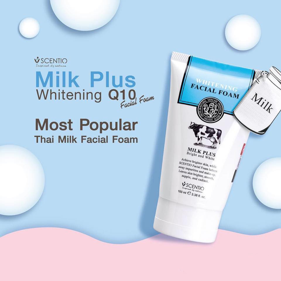 Beauty buffet Scentio Whitening Facial Foam Milk Plus Bright and White 100% Original Thailand