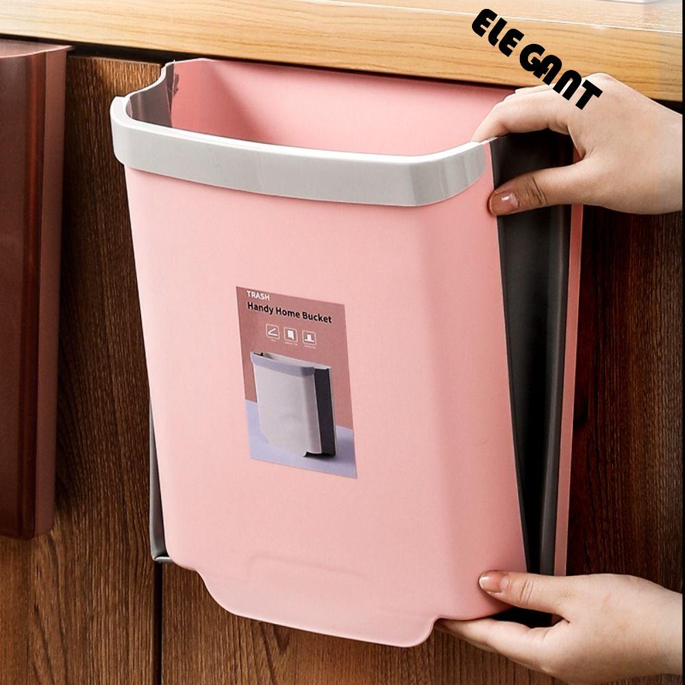 【 ELEGANT 】 Tempat Sampah Plastik Lipat Gantung Lemari Sortir Sampah Dapur Trash Bin