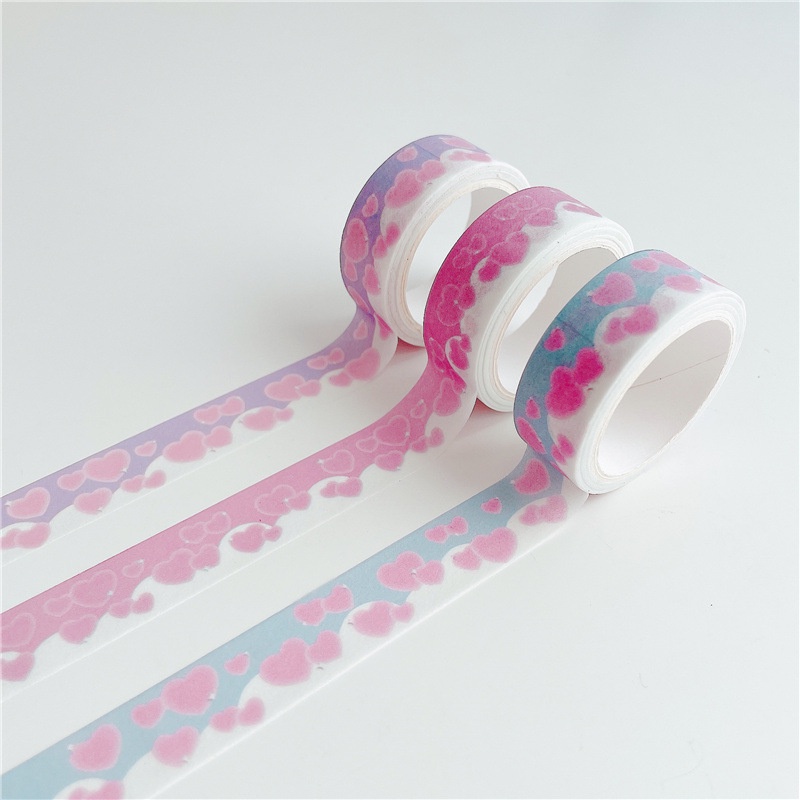 5m Ins Style Dream Heart Diy Tape Scrapbook Dekorasi Tape Perekat Washi Tape