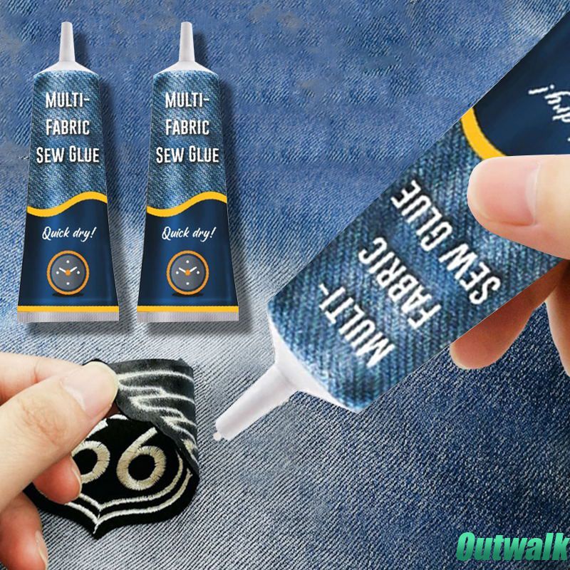 ღ 50ml Lem Jahit Cepat Kering Perekat Kain Ultra-stick Lem Kain Pakaian Jeans Lem Tekstil Kulit Untuk Perbaikan Pakaian Ekstra Kuat Juga