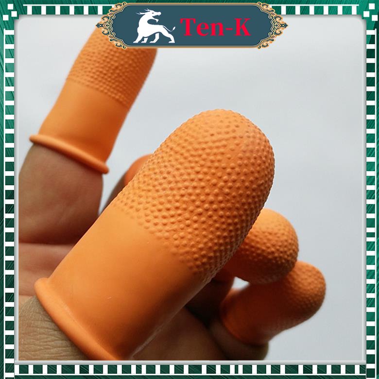 Finger Coat Orange 100pcs Finger Cots Kondom Jari Karet