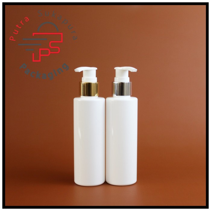 botol pump 150ml rf putih/botol pump lotion 150ml/pump alumunium
