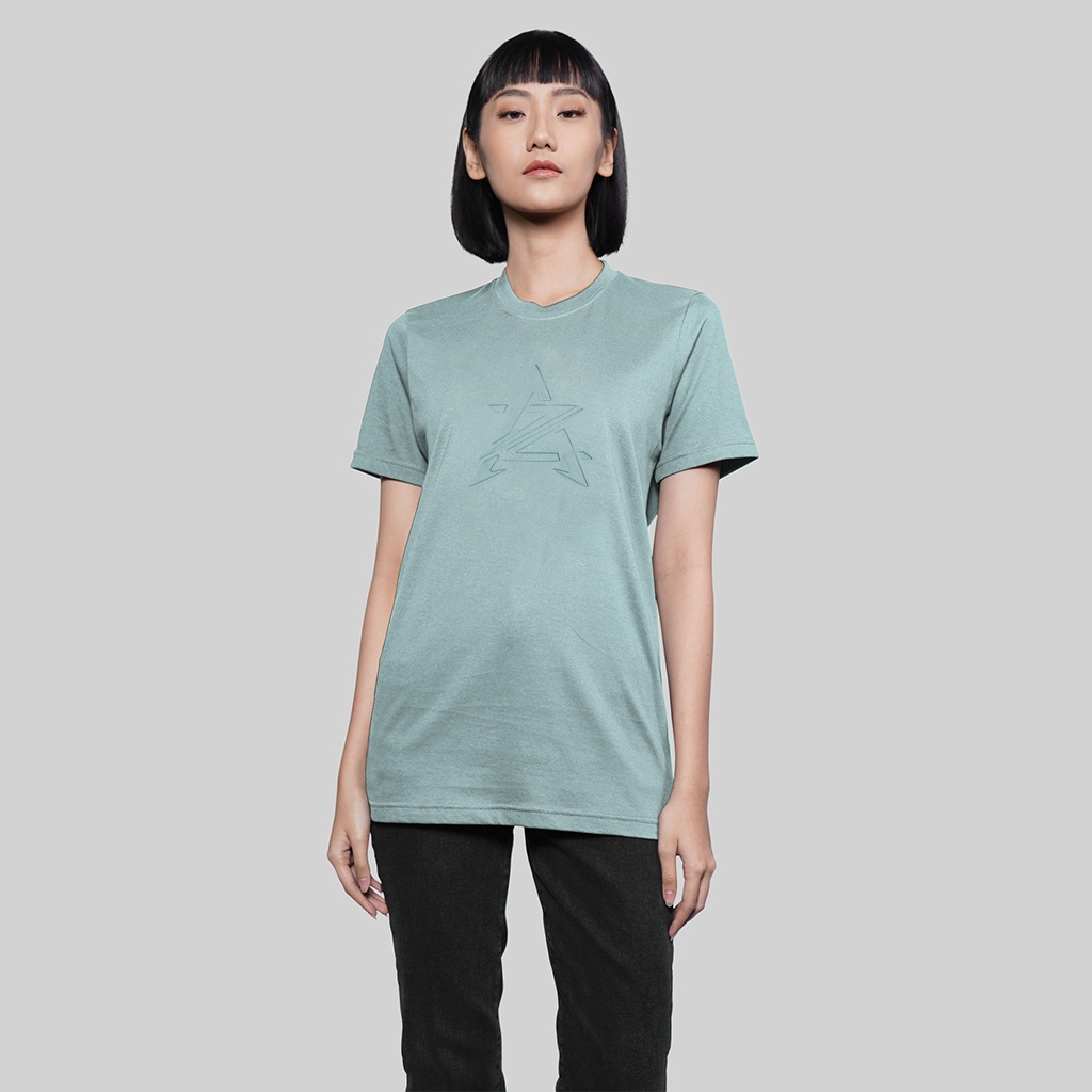 Azura Basic Logo Embos Sea Green Kaos Azura Streetwear Dewasa