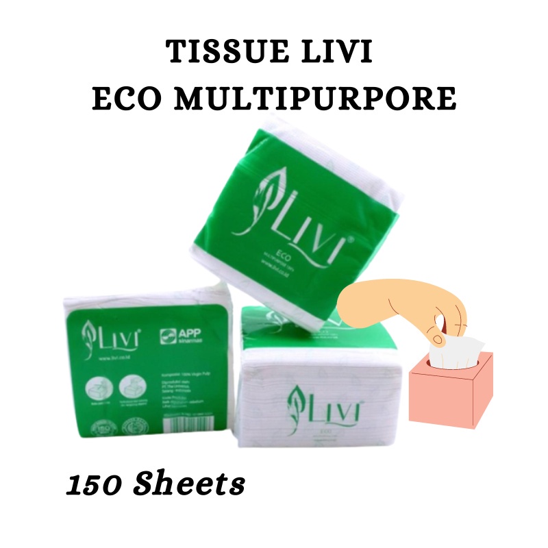 GOS -F113- Tisu Kotak Meja 150L - Tissue Tangan - Tissue Meja - Tisu Livi Eco Multipurpose