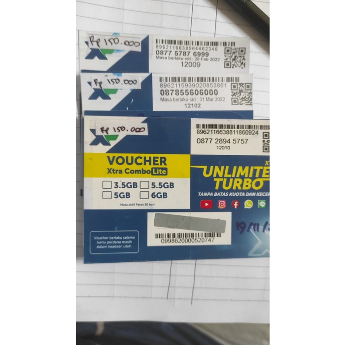 Kartu Nomor / Nomer Cantik Perdana Murah XL 4G 100k 150k