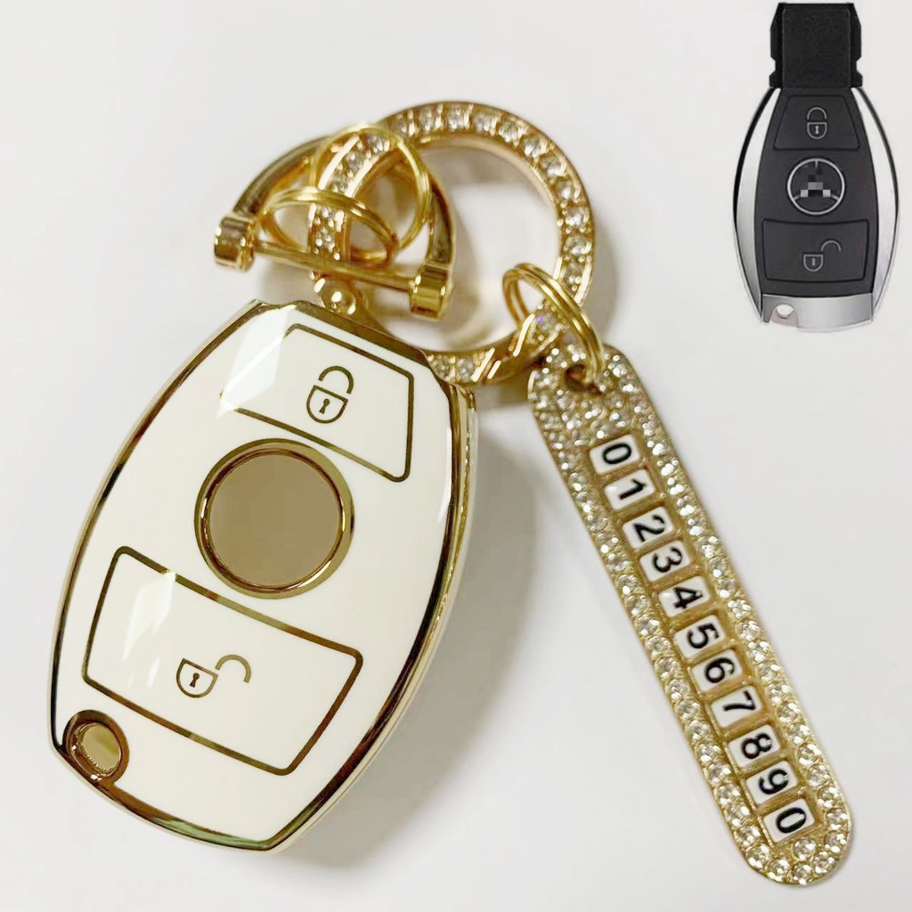 Pelindung Mobil key shell chain key chain cover Untuk Mercedes-Benz Amg2016 2017ekelas W213 E200L E260