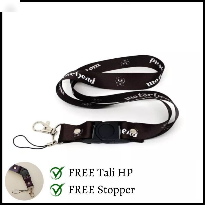 

Tali Lanyard Band Motorhead / Custom Lanyard Tali Gantungan Kunci HP POD ID Card