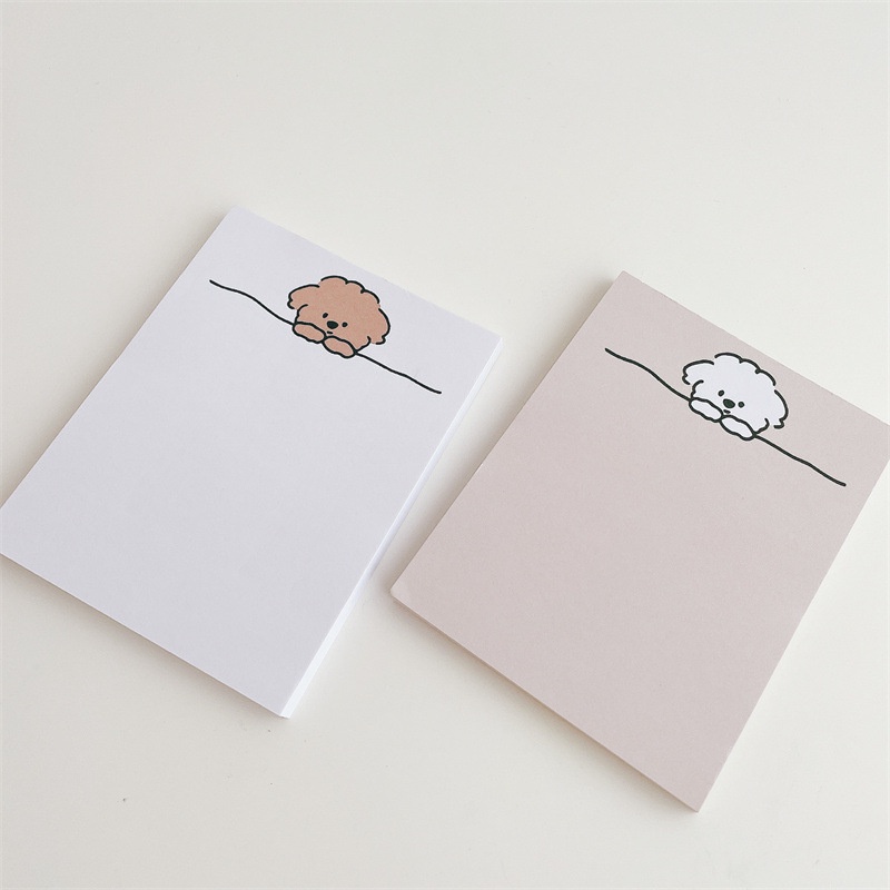 50lembar Kartun Curly Puppy Memo Scrapbook Bahan Siswa Sticky Notes