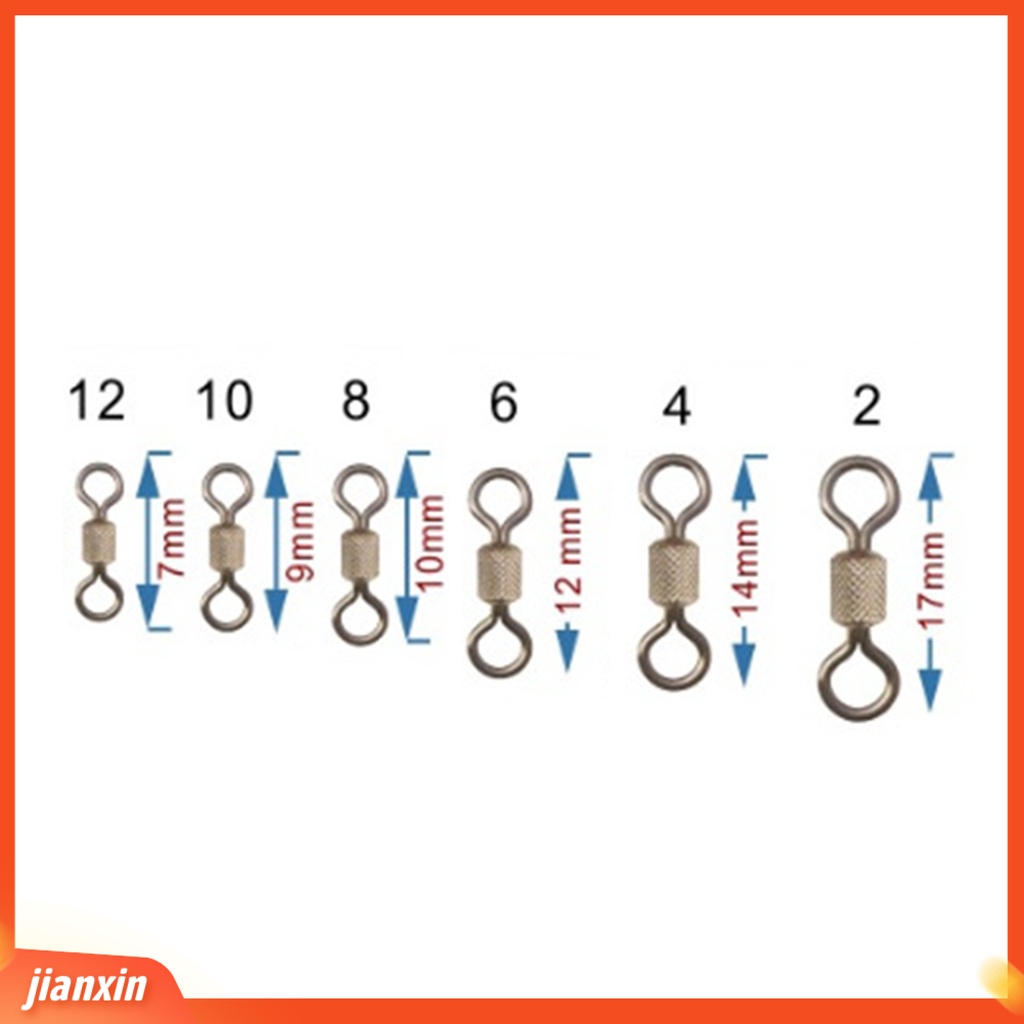 (In Stock) 50Pcs Barel Pancing Praktis Bantalan Aksesoris Tahan Korosi Kekerasan Tinggi Rolling Swivel Ring Untuk Outdoor