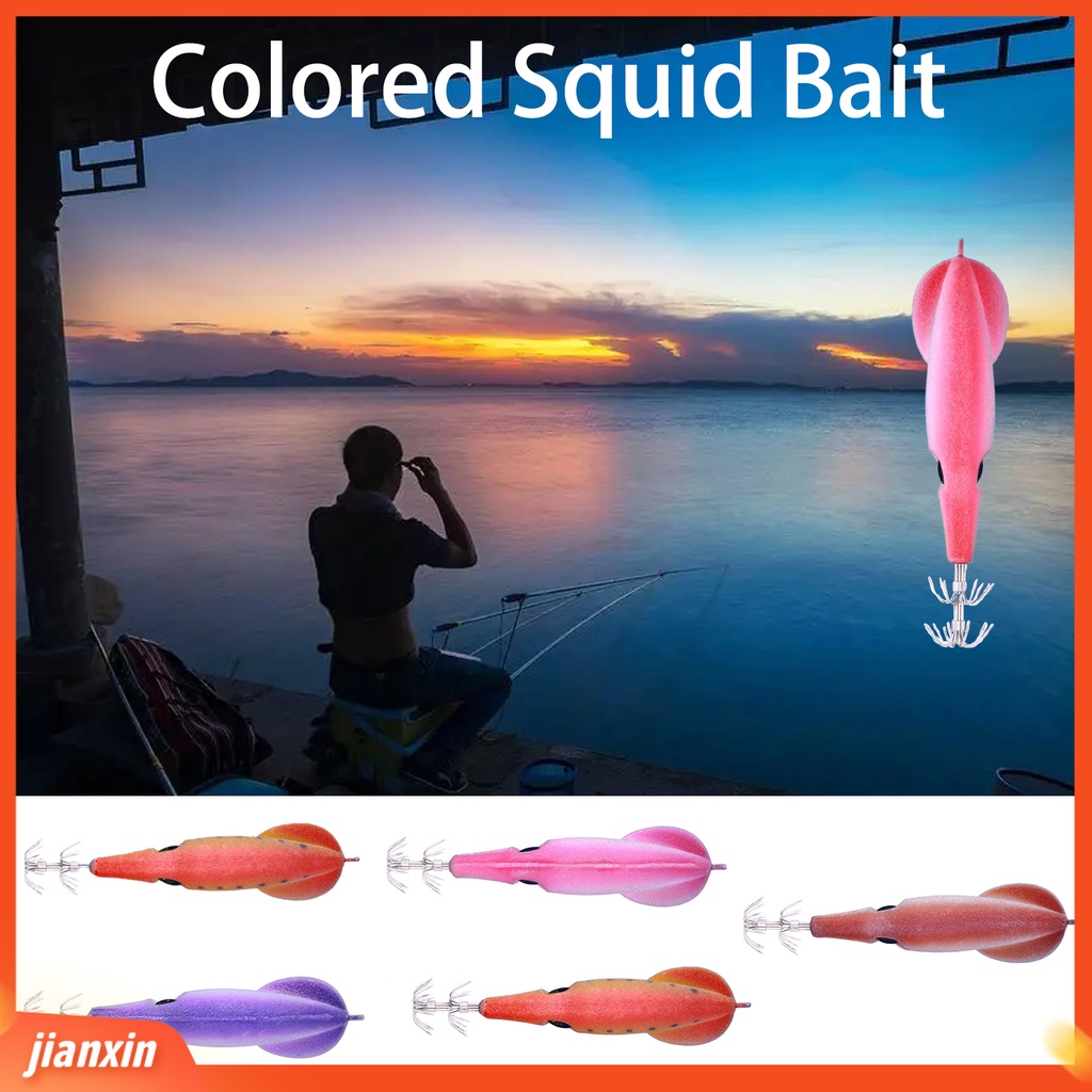 (In Stock) 9.5cm /6g Umpan Pancing 3D Mata Simulasi Buatan Sotong Kayu Udang Jig Untuk Memancing Di Luar Ruangan
