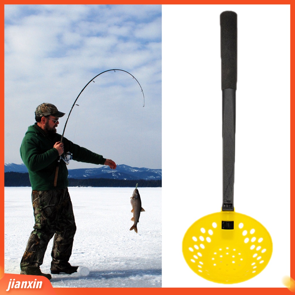 (In Stock) Ice Scoop Skimmer Anti Slip Tahan Dingin Foldable Winter Ice Fishing Skimmer Dengan Pegangan Untuk Outdoor