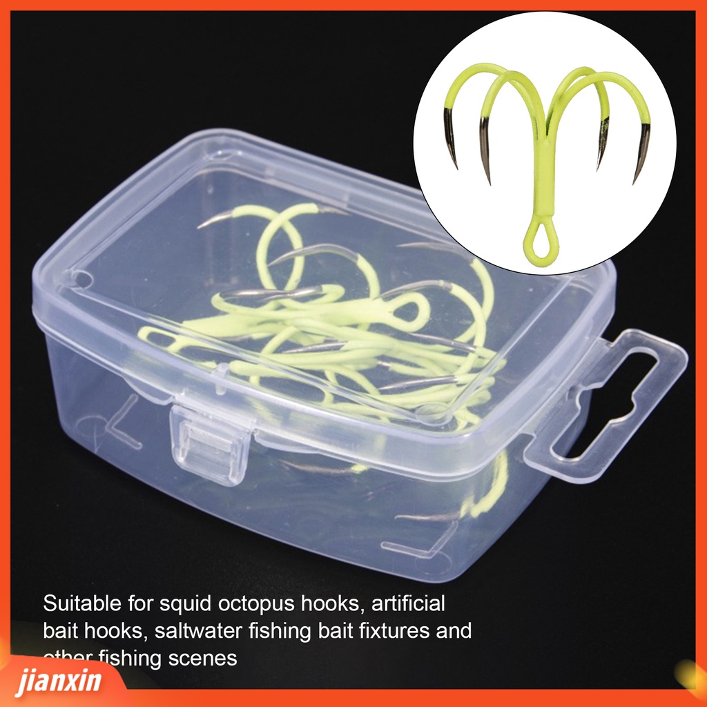 (In Stock) 5Pcs /Box Kait Ikan Bercahaya Mini Baja Karbon Tinggi Cakar Empat Fish Jig Hook Fishing Tackle