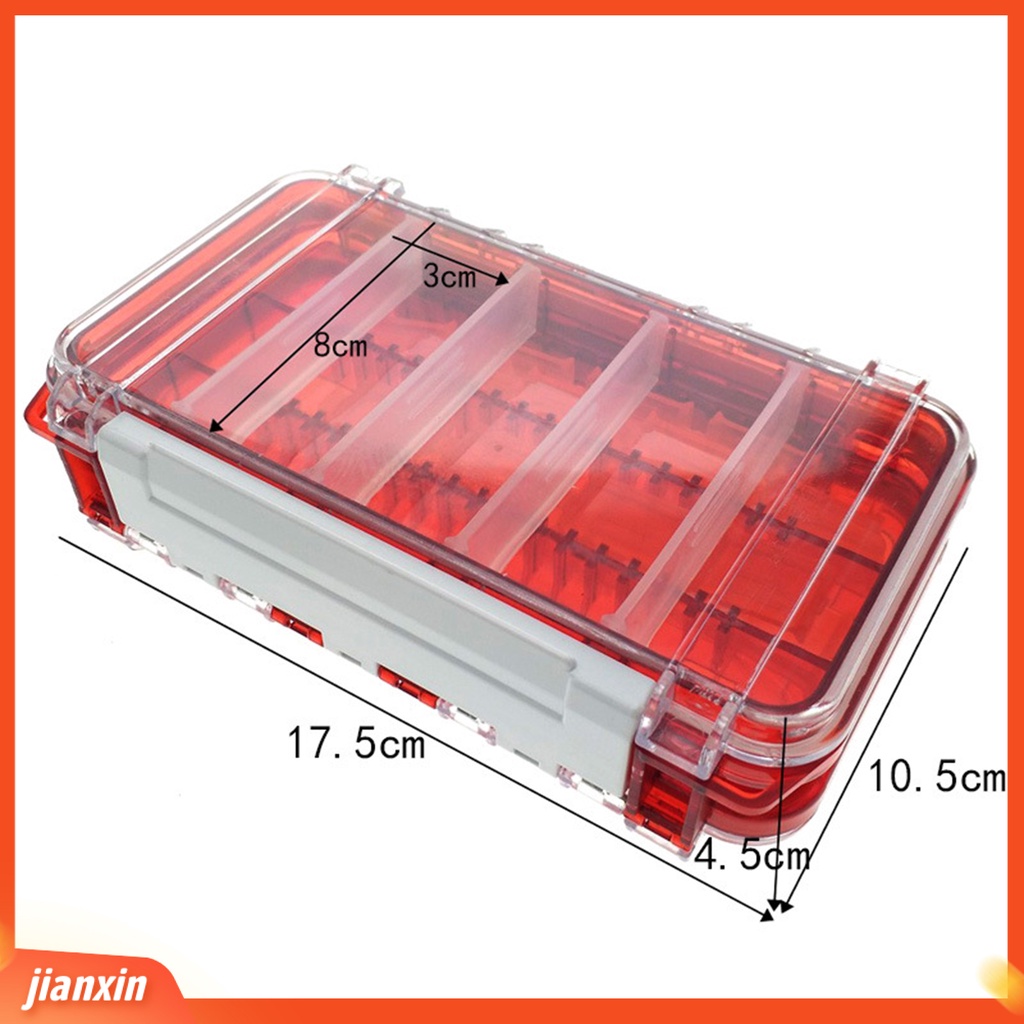 (In Stock) Fishing Tackle Box Dua Sisi Aksesoris Pancing Bahan Plastik Multifungsi Lure Case Untuk Memancing