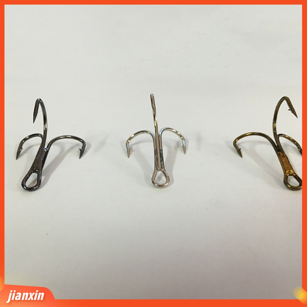 (In Stock) 50Pcs Pengait Treble Pancing Tajam Bahan Baja Karbon Fishing Tackles Dengan Kotak Plastik